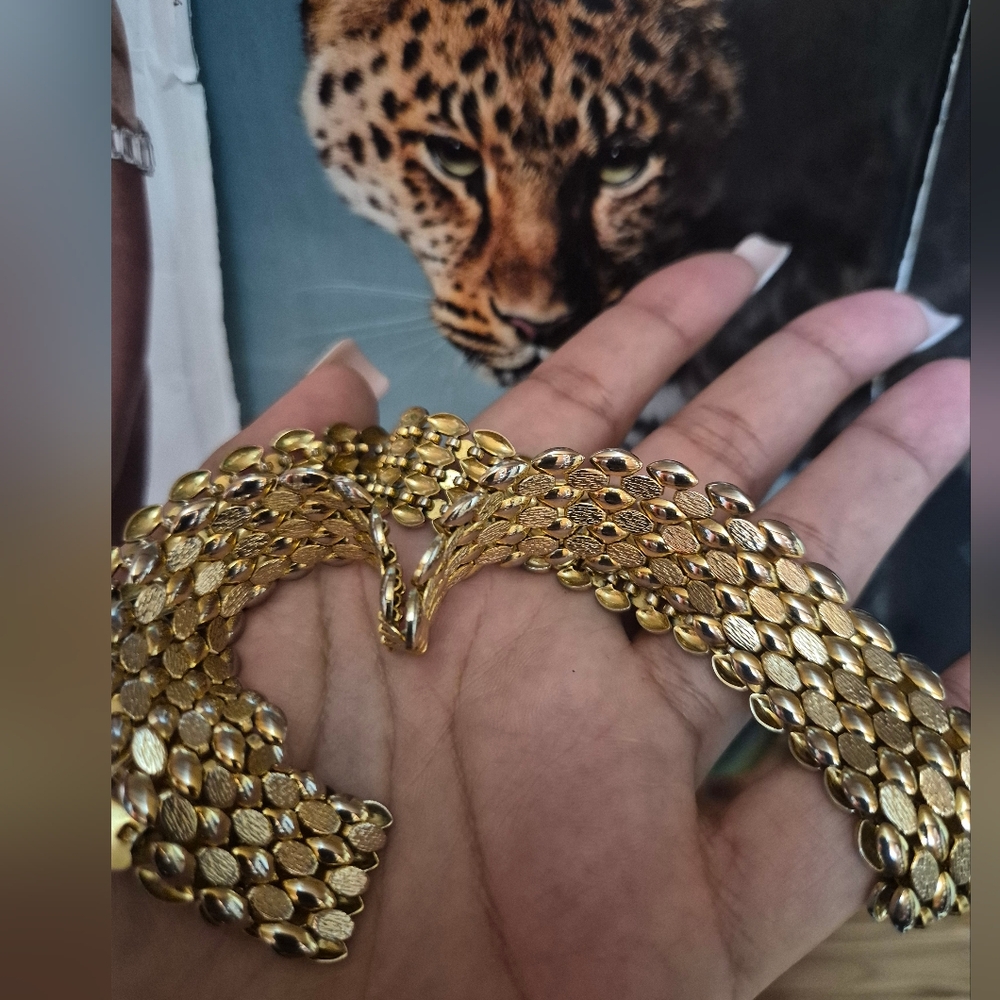 Vintage Gold-Tone Multi-Row Statement Necklace